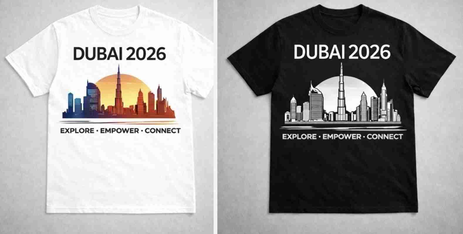 Dubai 2026 T-Shirt Bundle: Explore • Empower • Connect